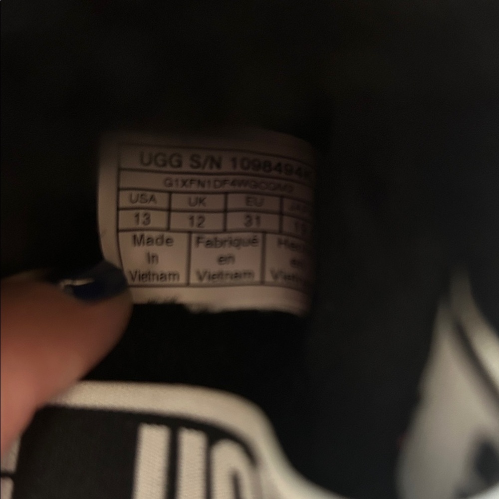 UGG Black Fuzzy Slippers/Slides - Picture 4 of 5